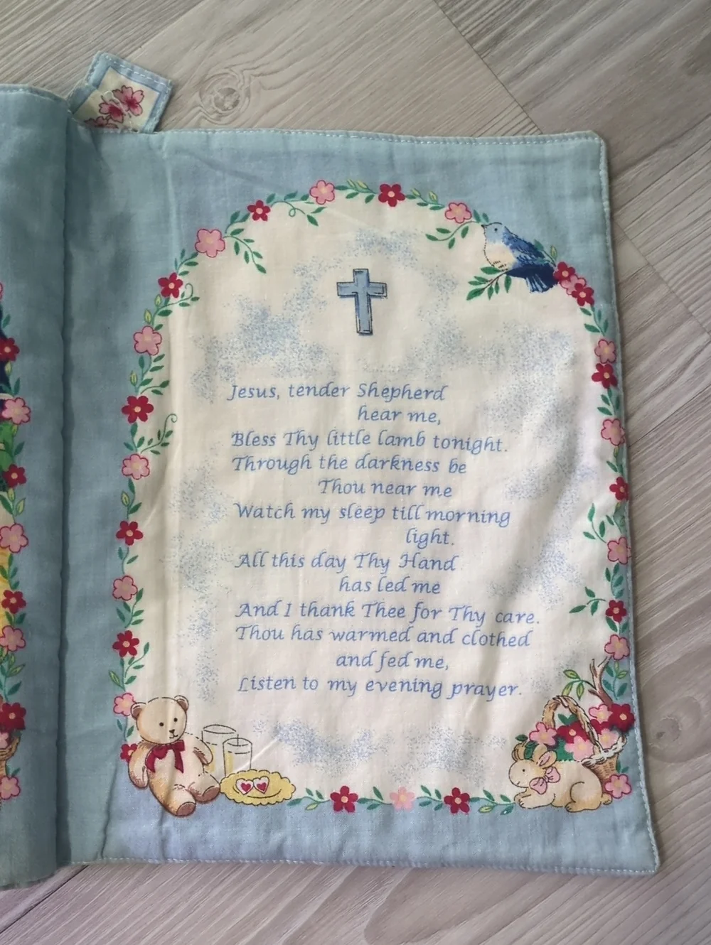 Vintage Soft Fabric Children's Prayer Book Cloth Quiet Book Baby Nursery Christi